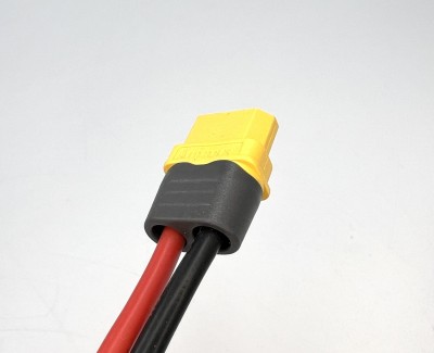 Разъем питания Amass XT60H-F с силиконовым проводом 14AWG -> клемма 60А, 200мм
