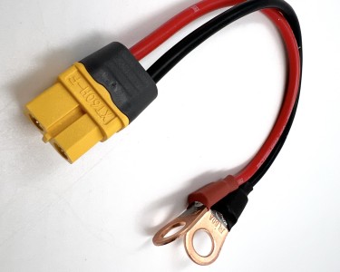 Разъем питания Amass XT60H-F с силиконовым проводом 14AWG -> клемма 60А, 200мм