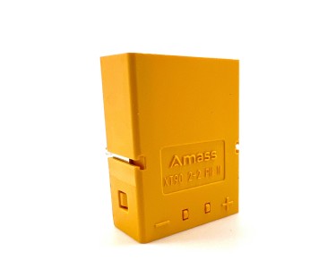 Разъем Amass XT90(2+2)PW-M (вилка, 90А, желтый)