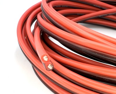 Сдвоенный медный провод 16AWG 2*1,27 мм² (чёрный+красный, UL3135) LFW-2*1,27BR