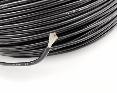17AWG 1,00 мм² Медный провод в силиконовой изоляции (чёрный, UL3135) LFW-17B