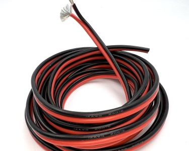 Сдвоенный медный провод 14AWG 2*2,07 мм² (чёрный+красный, UL3135) LFW-2*2,07BR