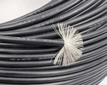 15AWG 1,5 мм² Медный провод в силиконовой изоляции (чёрный, UL3135) LFW-15B