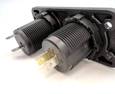 Гнездо АЗУ + автомобильный прикуриватель 12v\24v ( 2хUSB, вольтметр, зеленая подсветка)