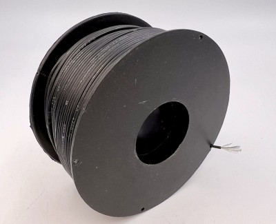 На катушке Медный провод 24AWG 100м 0,2 кв.мм (40*0,08мм) (черный, UL3135) LFW-24B в мягкой силиконовой изоляции