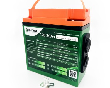 Аккумулятор 12В 30Ач LF-1230-14801 с универсальным модулем (LiFePO4, 4S2P, c USB, прикуриватель, P)