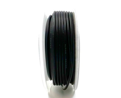 На катушке Медный провод 26AWG 10м 0,14 кв.мм (30*0,08мм) (черный, UL3135) LFW-26B в мягкой силиконовой изоляции