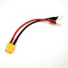 Разъем питания Amass XT60-F с силиконовым проводом 14AWG -> клемма тип ОТ 10-6, 150мм