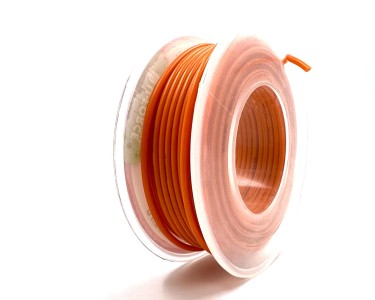 На катушке Медный провод 26AWG 10м 0,14 кв.мм (30*0,08мм) (оранжевый, UL3135) LFW-26O в мягкой силиконовой изоляции