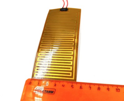 Нагревательная пластина 130х55мм (12V-10W, 24V-41W, 14 Ом) LFH-6151pg на клейкой основе