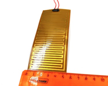 Нагревательная пластина 130х55мм (12V-10W, 24V-41W, 14 Ом) LFH-6151pg на клейкой основе