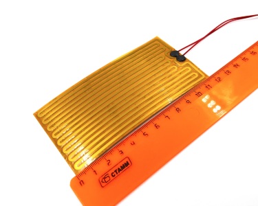 Нагревательная пластина 120х60мм (12V-10W, 24V-43W, 14 Ом) LFH-6150pg на клейкой основе