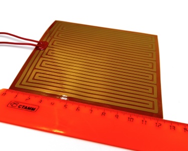 Нагревательная пластина 125x120мм (12V-12W, 24V-48W, 12 Ом) LFH-6141pg на клейкой основе