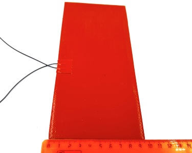 Нагревательная пластина 219х97мм (12V-10W, 24V-41W, 14 Ом) LFH-3477sg на клейкой основе