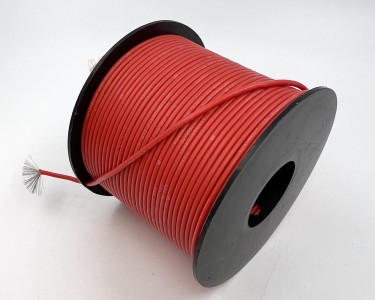 На катушке Медный провод 18AWG 75м 0,75 кв.мм (150*0,08мм) (красный,, UL3135) LFW-18B в мягкой силиконовой изоляции