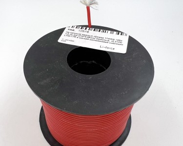 На катушке медный провод 17AWG 100м 1,0 кв.мм (210*0,08мм) (красный,, UL3135) LFW-17B в мягкой силиконовой изоляции