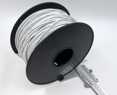 На катушке Медный провод 18AWG 200м 0,75 кв.мм (150*0,08мм) (белый, UL3135) LFW-18B в мягкой силиконовой изоляции