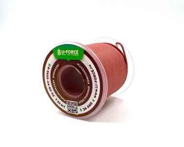 На катушке Медный провод 26AWG 30м 0,14 кв.мм (30*0,08мм) (коричневый, UL3135) LFW-26Br в мягкой силиконовой изоляции