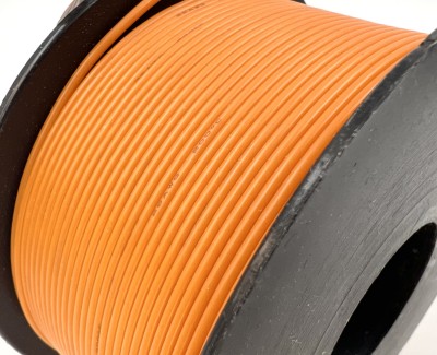 На катушке Медный провод 26AWG 100м 0,14 кв.мм (30*0,08мм) (оранжевый, UL3135) LFW-26O в мягкой силиконовой изоляции