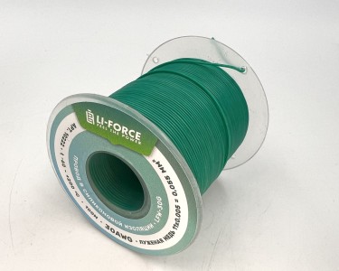 На катушке Медный провод 30AWG 100м 0,06 кв.мм (11*0,08мм) (зеленый, UL3135) LFW-30G в мягкой силиконовой изоляции