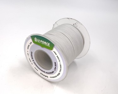 На катушке Медный провод 30AWG 100м 0,06 кв.мм (11*0,08мм) (белый, UL3135) LFW-30W в мягкой силиконовой изоляции