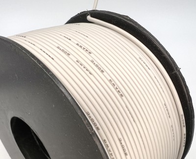 На катушке Медный провод 24AWG 100м 0,2 кв.мм (40*0,08мм) (серый, UL3135) LFW-24Gr в мягкой силиконовой изоляции