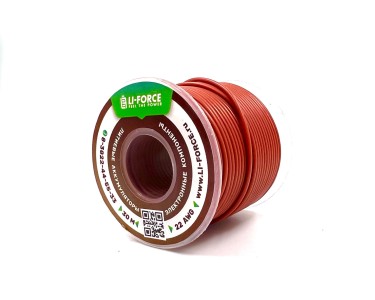 На катушке Медный провод 22AWG 30м 0,3 кв.мм (60*0,08мм) (коричневый, UL3135) LFW-22Br в мягкой силиконовой изоляции