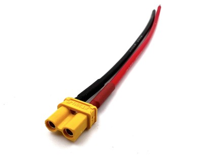 Разъем питания Amass XT30U-F с силиконовым проводом 18AWG, 100мм