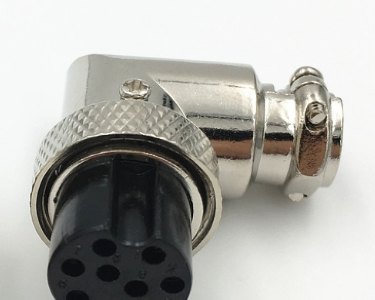 Штекерный разъем GX16-9 (0-15A) розетка на кабель, угловой