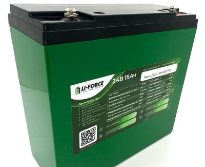 Аккумулятор 24В 15Ач LF-2415-12462 (LiFePO4, 8S1P, BAK 32140FS, P)