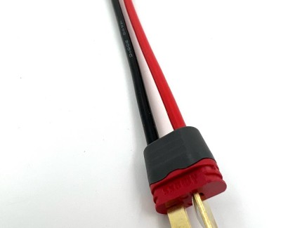 Разъем питания Amass XT60H-F с силиконовым проводом 14AWG ->T-plug-M, 100мм