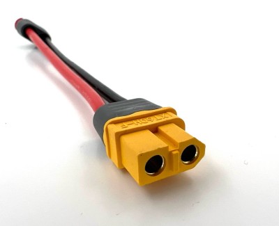 Разъем питания Amass XT60H-F с силиконовым проводом 14AWG ->T-plug-M, 100мм
