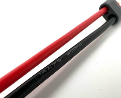 Разъем питания Amass XT60H-F с силиконовым проводом 14AWG ->T-plug-M, 100мм