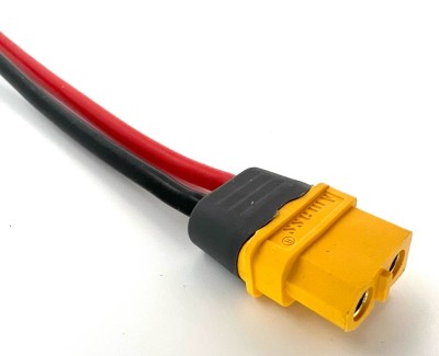 Разъем питания Amass XT60H-F с силиконовым проводом 14AWG ->T-plug-M, 100мм