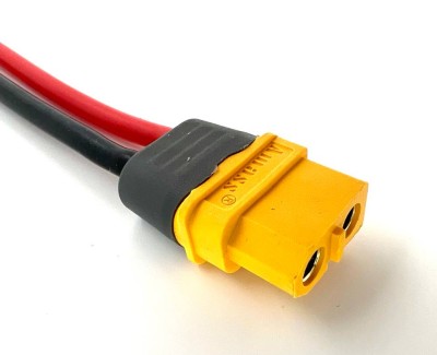 Разъем питания Amass XT60H-F с силиконовым проводом 14AWG ->T-plug-M, 100мм