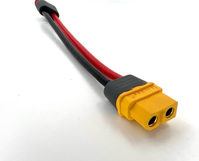 Разъем питания Amass XT60H-F с силиконовым проводом 14AWG ->T-plug-M, 100мм