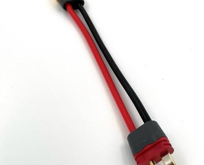 Разъем питания Amass XT60H-F с силиконовым проводом 14AWG ->T-plug-M, 100мм