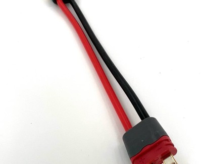 Разъем питания Amass XT60H-F с силиконовым проводом 14AWG ->T-plug-M, 100мм