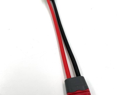 Разъем питания Amass XT60H-F с силиконовым проводом 14AWG ->T-plug-M, 100мм