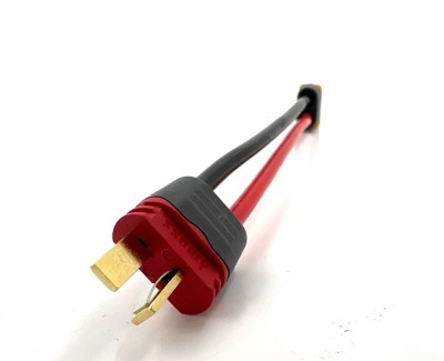 Разъем питания Amass XT60H-F с силиконовым проводом 14AWG ->T-plug-M, 100мм