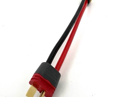 Разъем питания Amass XT60H-F с силиконовым проводом 14AWG ->T-plug-M, 100мм