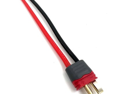 Разъем питания T-plug-M с силиконовым проводом 14AWG 100мм