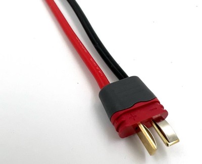 Разъем питания T-plug-M с силиконовым проводом 14AWG 100мм