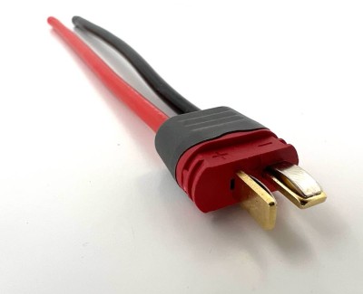 Разъем питания T-plug-M с силиконовым проводом 14AWG 100мм
