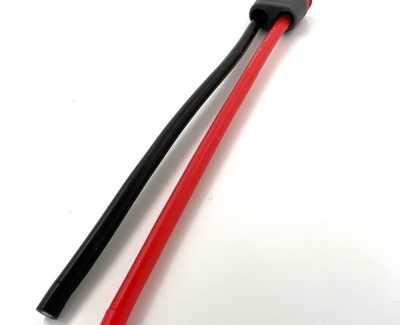 Разъем питания T-plug-M с силиконовым проводом 14AWG 100мм