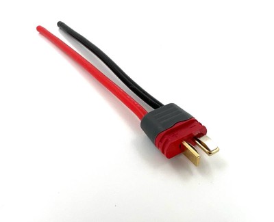 Разъем питания T-plug-M с силиконовым проводом 14AWG 100мм