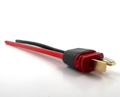 Разъем питания T-plug-M с силиконовым проводом 14AWG 100мм