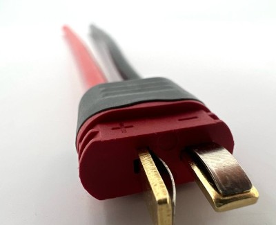 Разъем питания T-plug-M с силиконовым проводом 14AWG 100мм