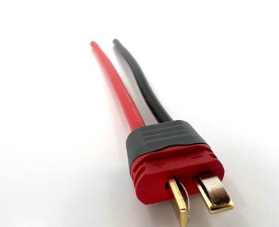 Разъем питания T-plug-M с силиконовым проводом 14AWG 100мм