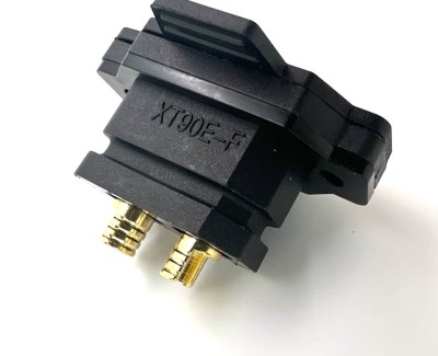 Разъем Amass XT90E-F + колпачок (розетка, 90А, черный)